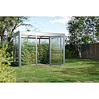 SunElements Gewächshaus SunGarden Select 3.2 (Außenmaß inkl. Dachüberstand (B x T): 338 x 233 cm, Material Seitenwand: Kunststoff, 10 mm, Alu-Natur)