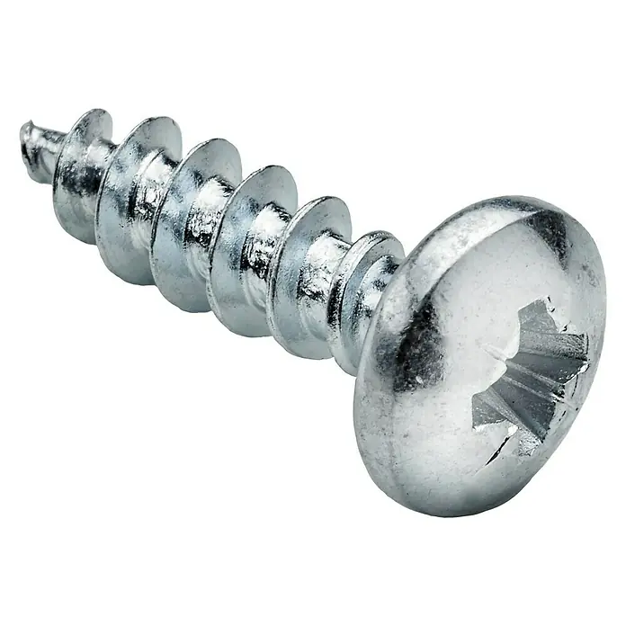 Hettich Schrauben Panhead - Ø x L: 4,5 x 16 mm, Verzinkt, 24 Stk. - Silberne Metallschraube mit Rundkopf und Sternantrieb.