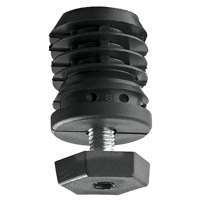 Hettich Regulierschrauben - Ø x H: 30 x 25 mm, Verstellbar: 22 mm, M 8 - Schwarzer Möbelgleiter mit Gewinde und sechseckiger Stellschraube für sicheren Halt und präzise Höhenverstellung. Ideal für Möbel.