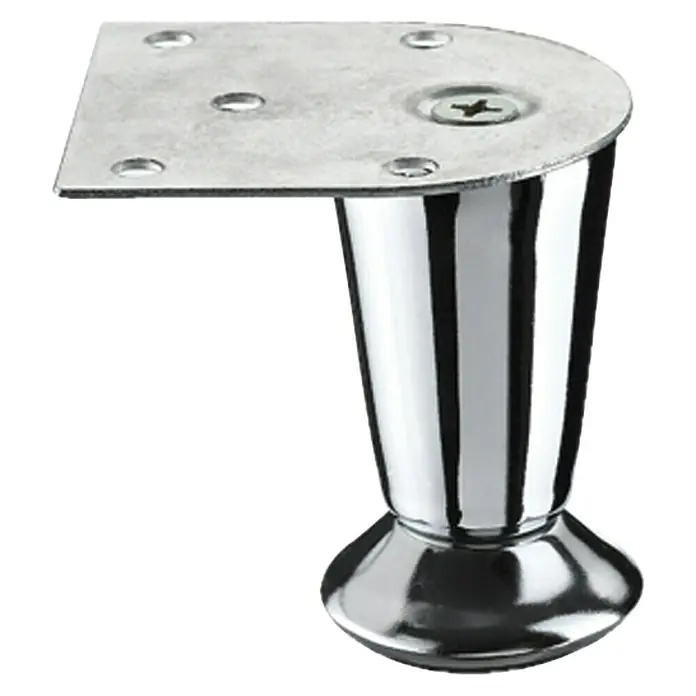 Hettich Möbelfuß Ola - Ø x H: 3,5 x 10 cm, Traglast: 50 kg, Stahl - Verchromtes Möbelbein mit Montageplatte für eine einfache Installation und stabilen Halt. Ideal für Sofas, Sessel und andere Möbelstücke.