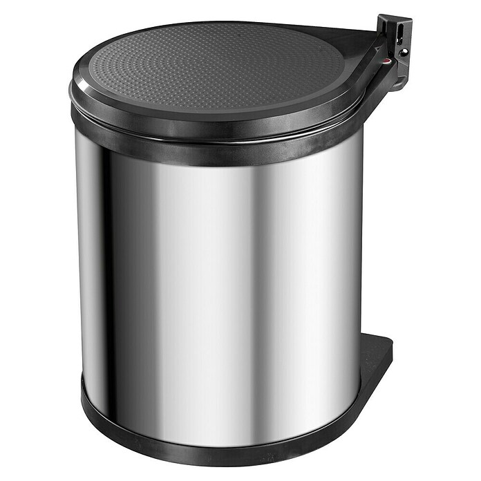 Hailo Einbaumülleimer Compact-Box  (15 l, Schwarz/Edelstahl, Rund, Metall)