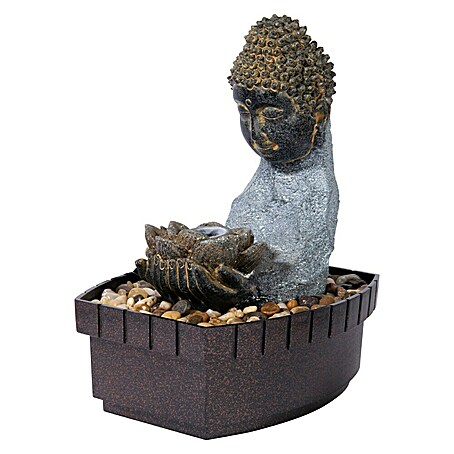 Dobar Gartenbrunnen (20,5 x 16,5 x 27 cm, Kunststoff, Grau/Schwarz)