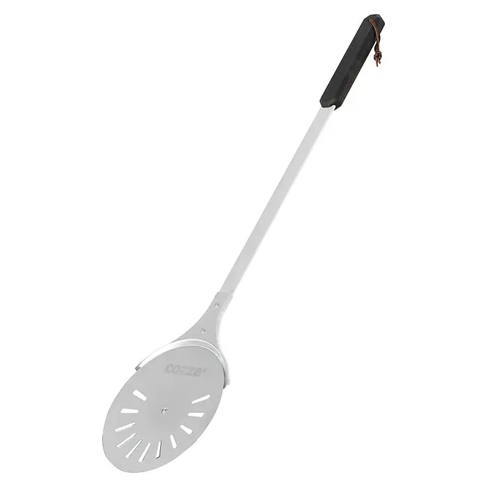 Cozze Pizzaschaufel - L x B: 76 x 18 cm, Edelstahl - Ein langer Pizzawender aus Metall von Cozze mit einem Griff für einfaches Handling zum Herausnehmen der Pizza aus dem Ofen.