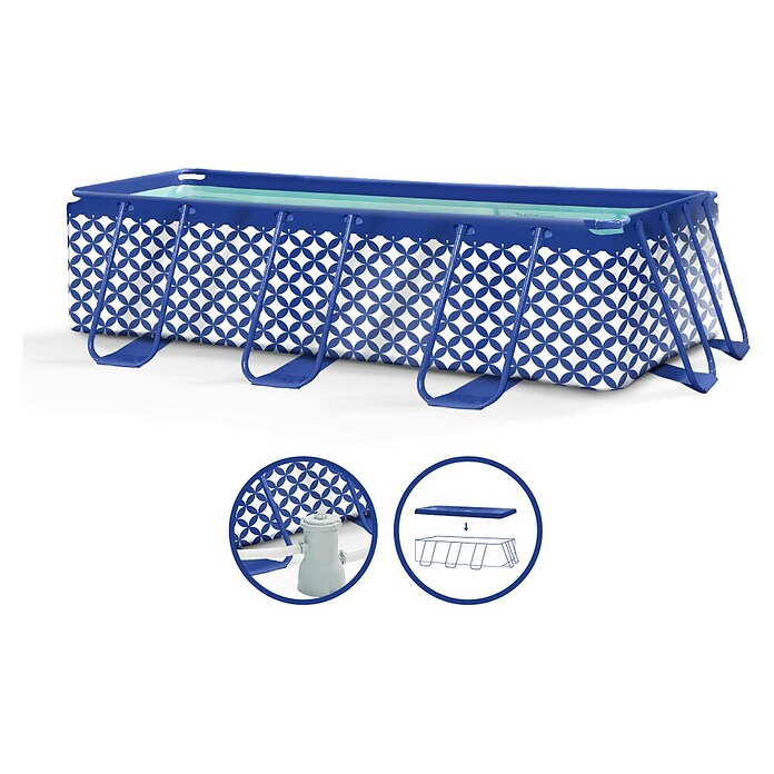 Swim Essentials Frame-Pool (L x B x H: 400 x 200 x 100 cm, Blau/Weiß, 6 400 l) | BAUHAUS