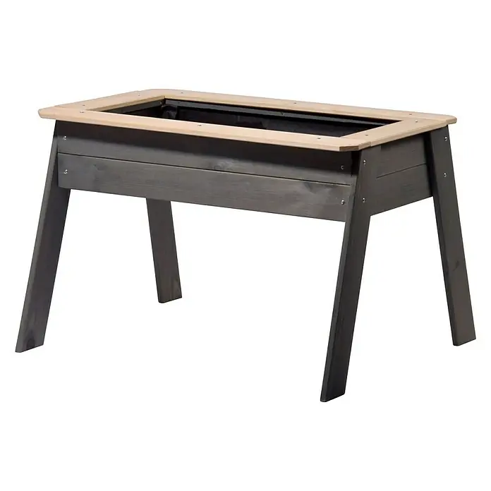 Dobar Hochbeet für Kinder - 78 x 60 x 50 cm, Holz, Grau - Attraktiver, grauer Pflanztisch aus Holz mit hellem Rahmen. Ideal für Gartenarbeit und Pflanzenliebhaber, um ihren grünen Daumen stilvoll auszuleben.