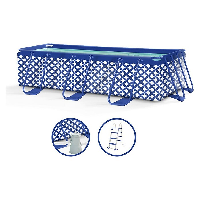 Swim Essentials Frame-Pool (L x B x H: 400 x 200 x 100 cm, Blau/Weiß, 6 400 l) | BAUHAUS