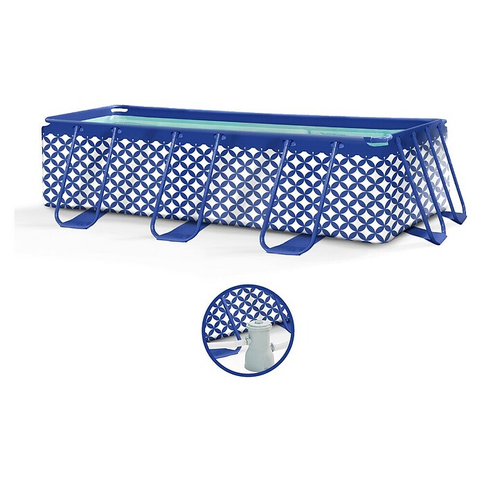 Swim Essentials Frame-Pool (L x B x H: 400 x 200 x 100 cm, Blau/Weiß, 6 400 l) | BAUHAUS
