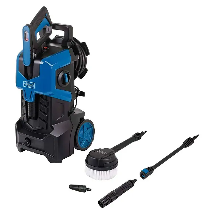 Scheppach Hochdruckreiniger HCE3000 - 2.400 W, Fördermenge: 480 l/h, 180 bar - Scheppach Hochdruckreiniger mit Zubehör, ideal für vielfältige Reinigungsarbeiten rund ums Haus und im Garten.