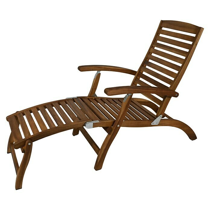 Garten-Liegestuhl Deckchair (Naturbraun, Akazie, Rückenlehne verstellbar) | BAUHAUS