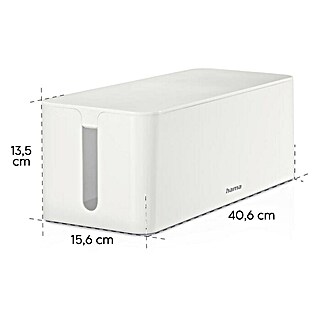 Hama Kabelbox Maxi (Weiß, L x B x H: 40,6 x 15,6 x 13,5 cm)