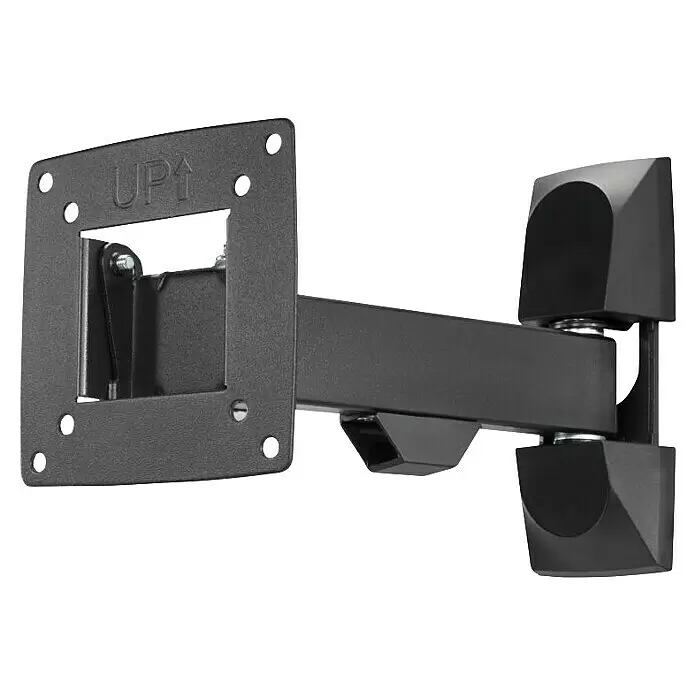 Hama TV-Wandhalterung schwenkbar - Passend für: Bildschirmdiagonale 10 - 26″, 81 - 213 cm, Belastbarkeit: 25 kg, Wandabstand: 5,6 cm - 22,2 cm - Schwarze Gelenk-TV-Wandhalterung aus Metall mit VESA-Platte, "UP" zur Ausrichtung.