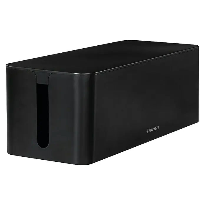 Hama Kabelbox Maxi - Schwarz, L x B x H: 40,6 x 15,6 x 13,5 cm - Ein schwarzer Hama-Kabelkanal zur praktischen Kabelführung und Organisation, um Ordnung in Ihrem Arbeitsbereich zu schaffen.