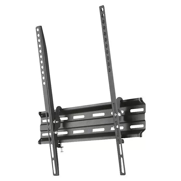 Hama TV-Wandhalterung neigbar - Passend für: Bildschirmdiagonale 32 - 65″, 81 - 165 cm, Belastbarkeit: 35 kg, Wandabstand: 2,8 cm - Dunkelgraue TV-Wandhalterung aus Metall mit verstellbaren Armen und einer horizontalen Montageschiene.