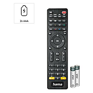 Hama Universal-Fernbedienung 8 Geräte (Schwarz, 17,5 x 4,5 x 2 cm, Passend für: Fernseher, DVD-Player, Videorecorder, Blu-ray-Player, Receiver, etc.)