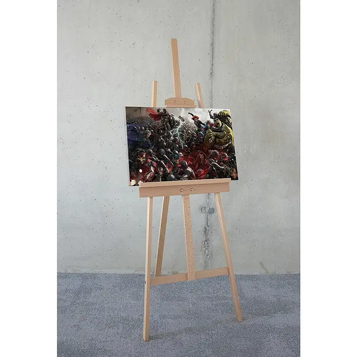 Komar Leinwandbild - Avengers War, B x H: 60 x 40 cm - Avengers-Leinwandbild auf einer Staffelei. Hochwertiger Druck eines actiongeladenen Avengers-Gemäldes, perfekt für Fans von Marvel-Comics.