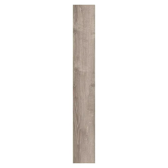Laminado Roble Cuarzo - 1.380 x 193 x 10 mm, AC5 - Vista detallada de una baldosa de aspecto de madera marrón claro con patrones de vetas naturales, ideal para pisos o paredes con un toque natural.