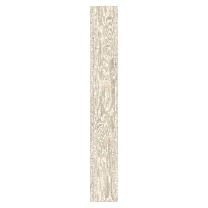 Laminado Roble Jazmín - 1.380 x 193 x 7 mm, AC3 - Panel de madera clara con un patrón de grano distintivo, ideal para interiores modernos. Perfecto para suelos y revestimientos de paredes.