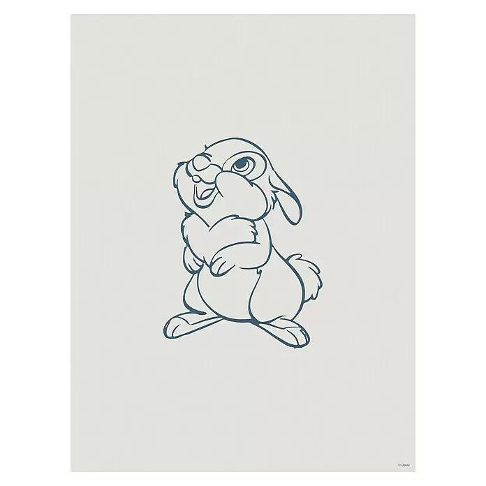 Komar Bambi Poster - Hey Thumper, B x H: 40 x 50 cm - Strichzeichnung von Klopfer, dem fröhlichen Disney-Hasen.