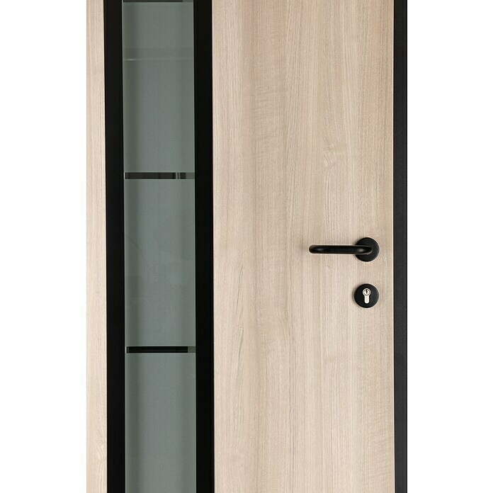 Splendoor Haustür Thermodoor PLUS SP70 (110 cm x 210 mm, DIN Anschlag: Links, Weißeiche/Tiefschwarz) | BAUHAUS