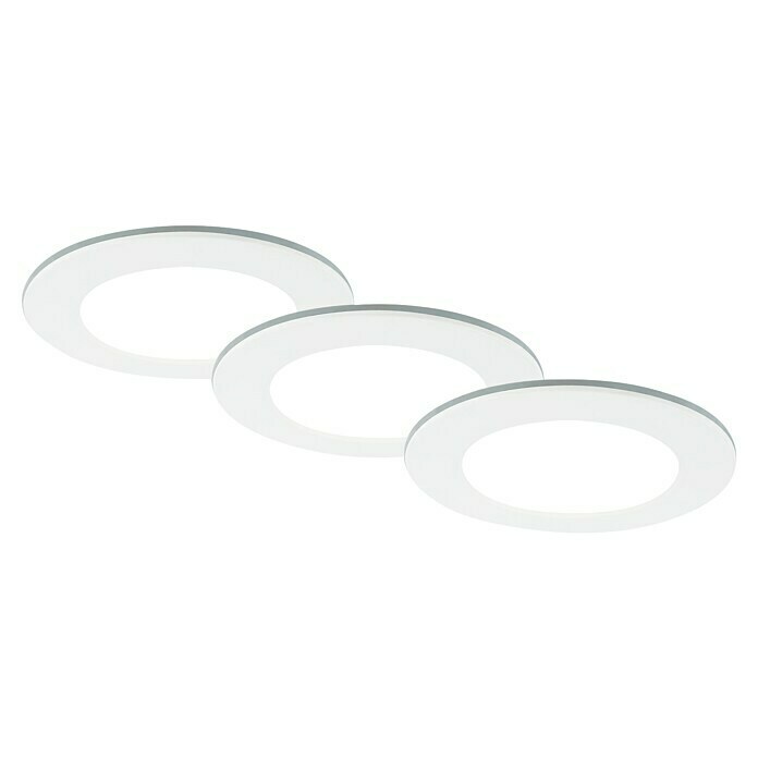 Briloner Led-inbouwspotset (Ø x h: 92 x 45 mm, Wit, 3 st.) | BAUHAUS