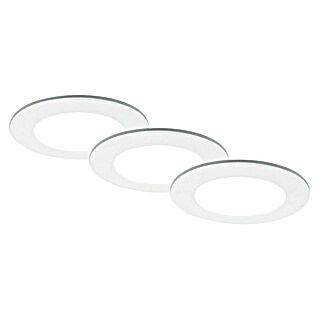 Briloner Led-inbouwspotset (Ø x h: 92 x 45 mm, Wit, 3 st.)