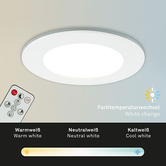 Briloner Led-inbouwspotset (Ø x h: 92 x 45 mm, Wit, 3 st.) | BAUHAUS
