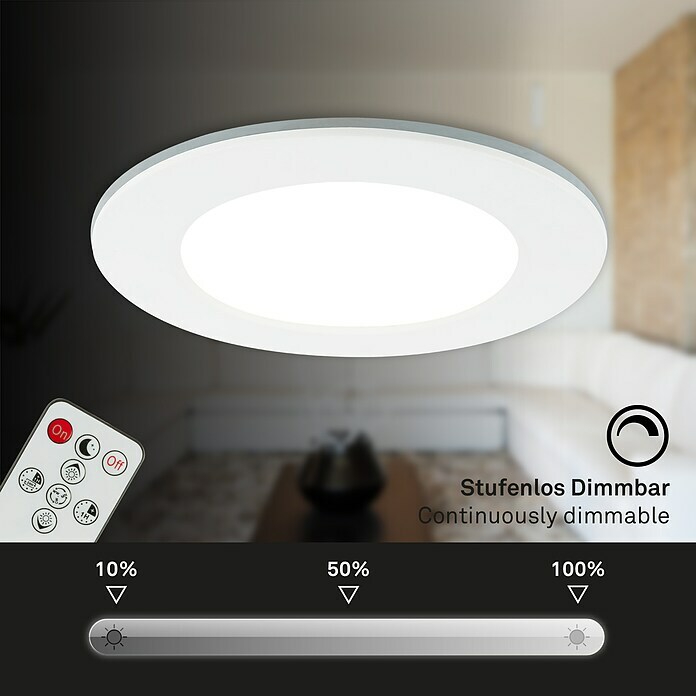 Briloner Led-inbouwspotset (Ø x h: 92 x 45 mm, Wit, 3 st.) | BAUHAUS