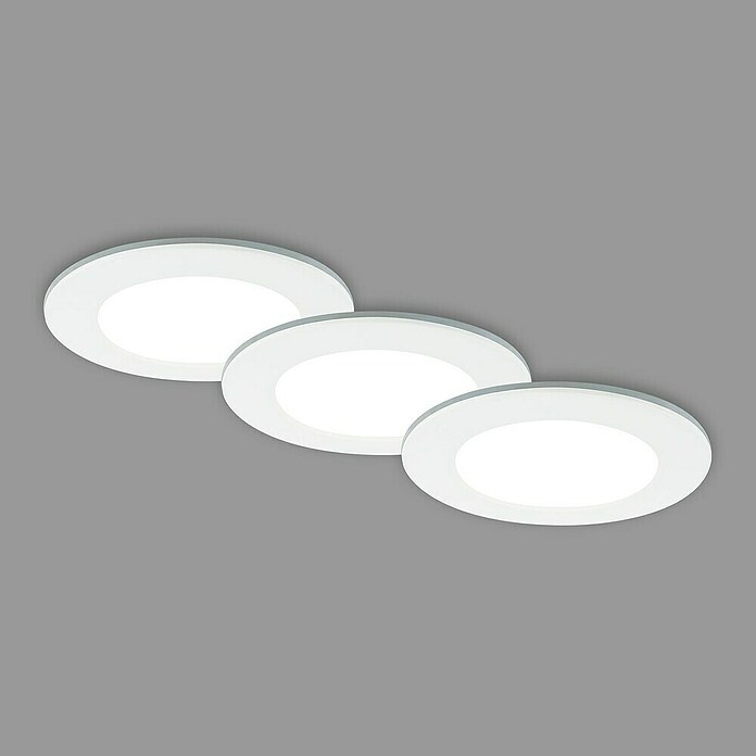 Briloner Led-inbouwspotset (Ø x h: 92 x 45 mm, Wit, 3 st.) | BAUHAUS