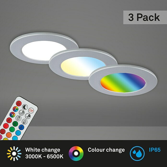 Briloner Led-inbouwspotset (Chroom, 3 st.) | BAUHAUS