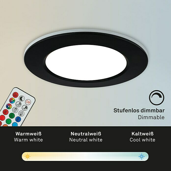 Briloner Led-inbouwspotset (Zwart, 3 st.) | BAUHAUS