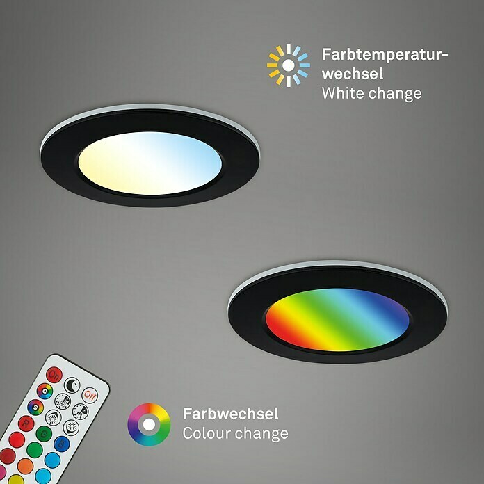 Briloner Led-inbouwspotset (Zwart, 3 st.) | BAUHAUS