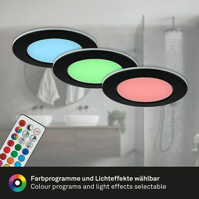 Briloner Led-inbouwspotset (Zwart, 3 st.) | BAUHAUS