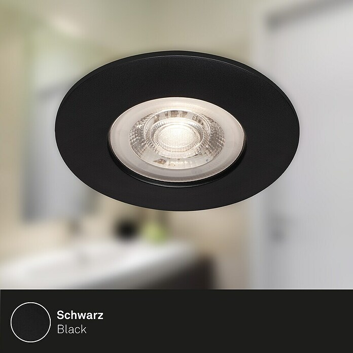 Briloner Led-inbouwspotset Kulana (Zwart, 3 st., Warm wit) | BAUHAUS