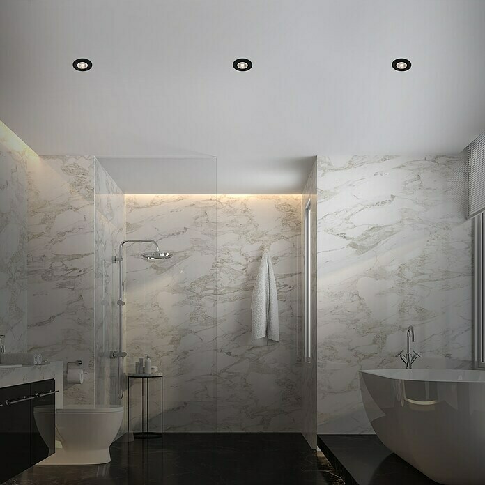 Briloner Led-inbouwspotset (Zwart, 3 st., Warm wit) | BAUHAUS