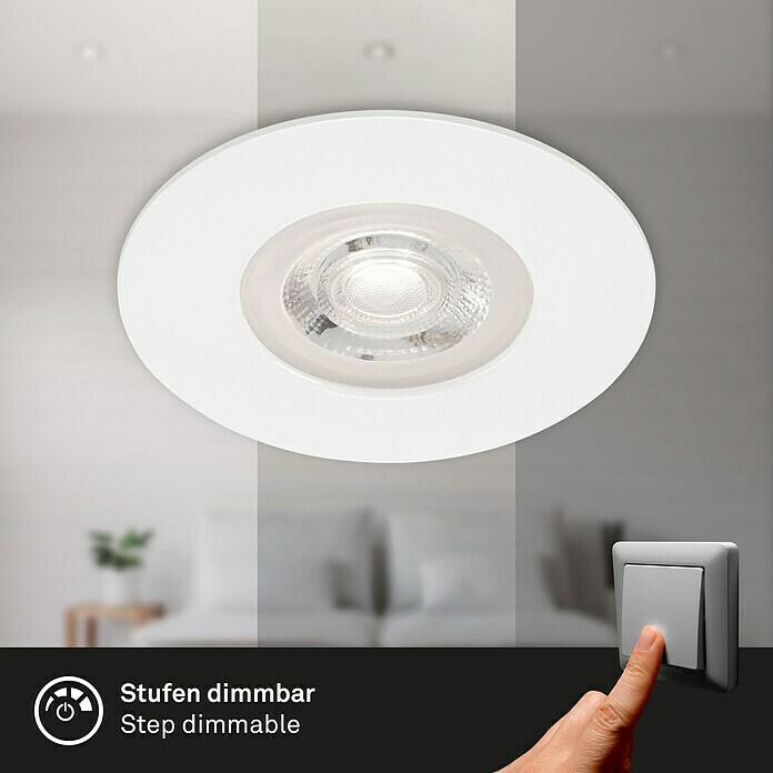 Briloner Led-inbouwspotset Kulana (Wit, 3 st., Warm wit) | BAUHAUS