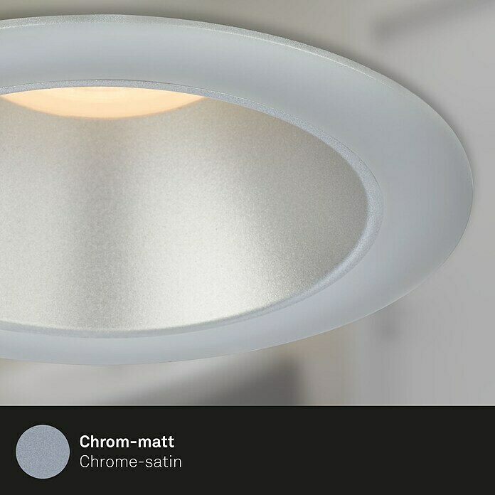 Briloner Led-inbouwspotset (Ø x h: 95 x 54 mm, Chroom, 3 st., Warm wit) | BAUHAUS