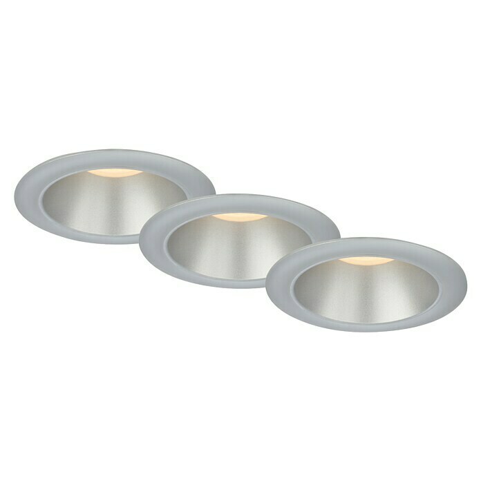 Briloner Led-inbouwspotset (Ø x h: 95 x 54 mm, Chroom, 3 st., Warm wit) | BAUHAUS