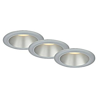 Briloner Led-inbouwspotset (Ø x h: 95 x 54 mm, Chroom, 3 st., Warm wit)