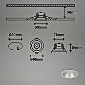 Briloner Led-inbouwspotset (Ø x h: 95 x 54 mm, Chroom, 3 st., Warm wit) | BAUHAUS