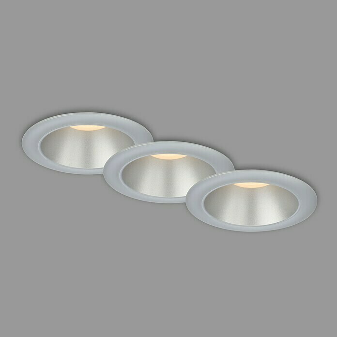 Briloner Led-inbouwspotset (Ø x h: 95 x 54 mm, Chroom, 3 st., Warm wit) | BAUHAUS