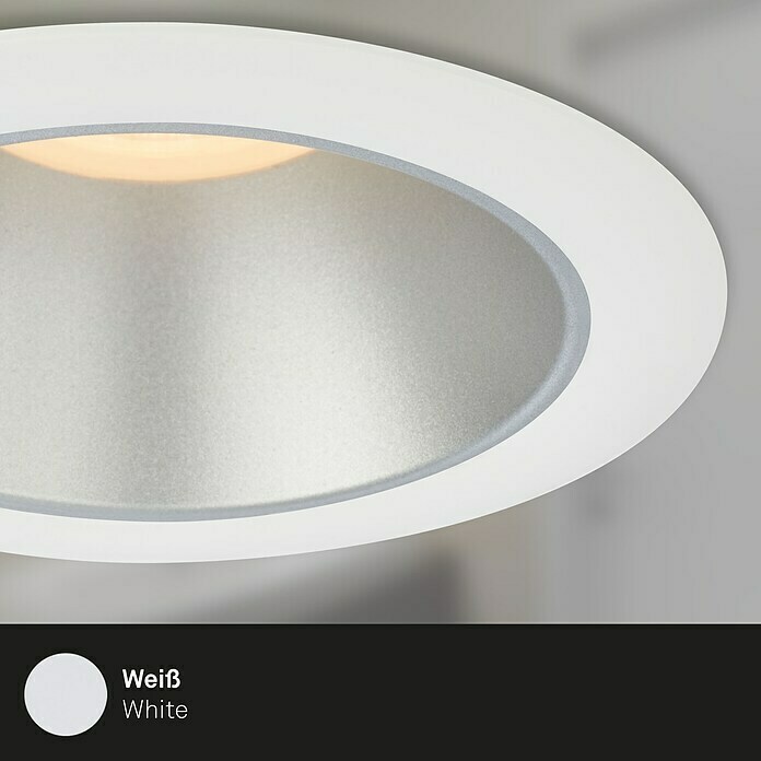Briloner Led-inbouwspotset (Ø x h: 95 x 54 mm, Wit/Zilver, 3 st., Warm wit) | BAUHAUS