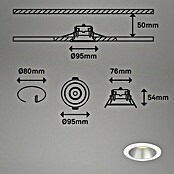 Briloner Led-inbouwspotset (Ø x h: 95 x 54 mm, Wit/Zilver) | BAUHAUS