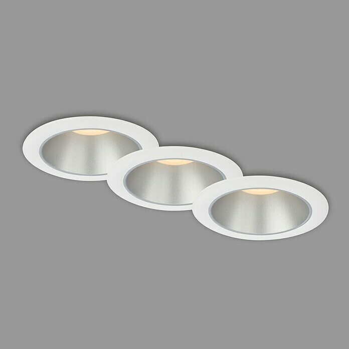 Briloner Led-inbouwspotset (Ø x h: 95 x 54 mm, Wit/Zilver) | BAUHAUS