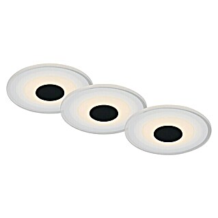 Briloner Led-inbouwspotset (Ø x h: 120 x 36 mm, Wit/Zwart, 3 st.)