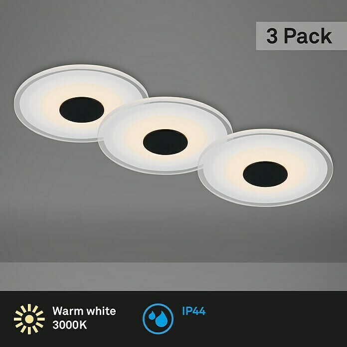 Briloner Led-inbouwspotset (Ø x h: 120 x 36 mm, Wit/Zwart) | BAUHAUS