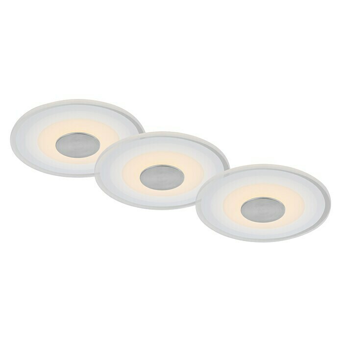 Briloner Led-inbouwspotset (Ø x h: 120 x 36 mm, Aluminium, 3 st.) | BAUHAUS