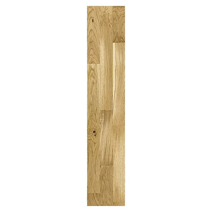 Parkett - Eiche matt lackiert, Schiffsboden, 1.092 x 207 x 10 mm - Nahaufnahme einer einzelnen Parkettdiele mit Maserung und Farbunterschieden, die die natürliche Schönheit des Holzes hervorheben.
