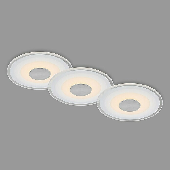 Briloner Led-inbouwspotset (Ø x h: 120 x 36 mm, Aluminium, 3 st.) | BAUHAUS