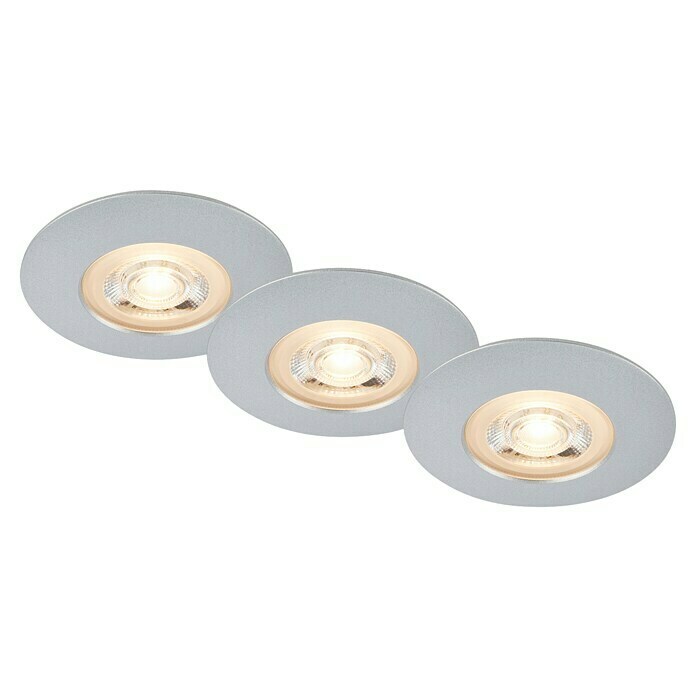 Briloner Led-inbouwspotset (Ø x h: 68 x 25 mm, Chroom, 3 st., Warm wit) | BAUHAUS