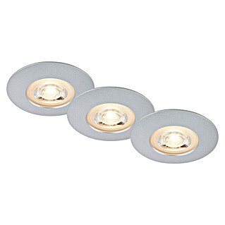 Briloner Led-inbouwspotset (Ø x h: 68 x 25 mm, Chroom, 3 st., Warm wit)